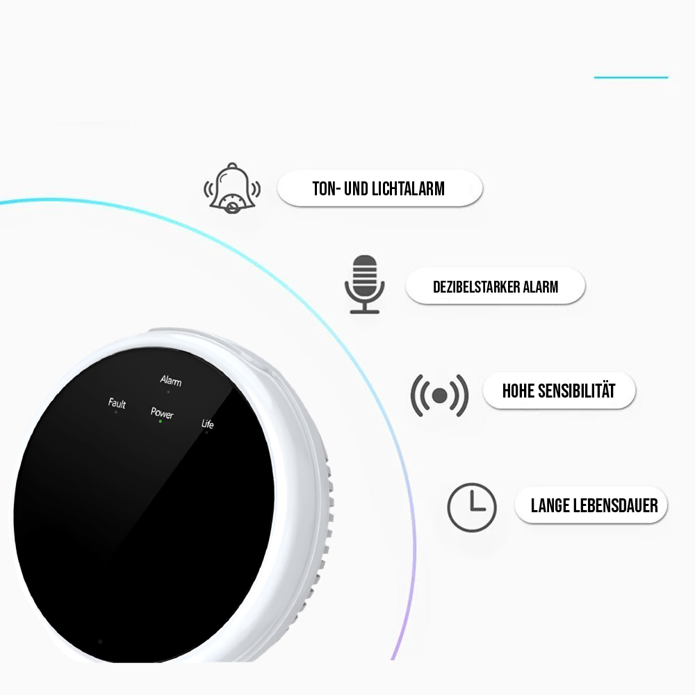 SmartGasDetector – Drahtloser Gasdetektor für Erdgas und Kohlenstoffmonoxid Lecks - Wachmann24