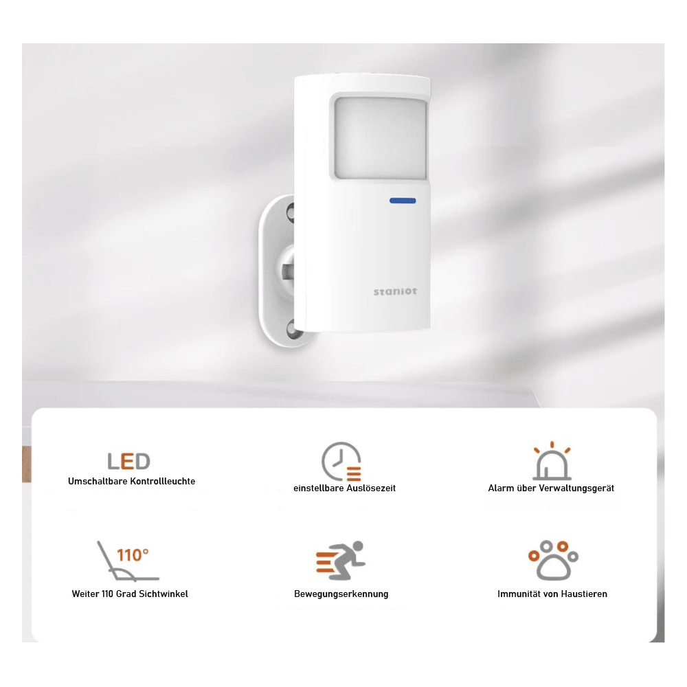 SmartSense - Bewegungssensor mit einstellbarem Trigger und Indikatorlicht - Wachmann24